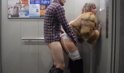 Пьяный работник нагло трахнул гарну бабу в лифте